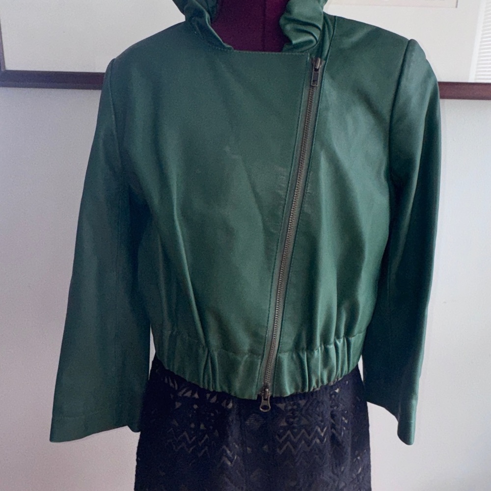 Robert Rodriguez green leather short jacket